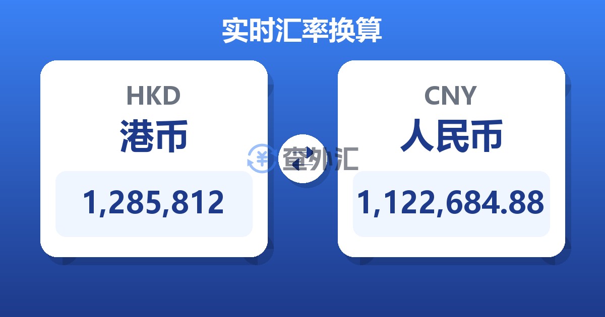 1,285,812港币兑人民币