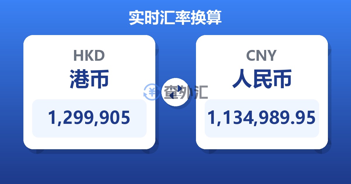 1,299,905港币兑人民币