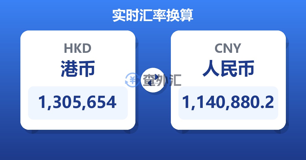 1,305,654港币兑人民币