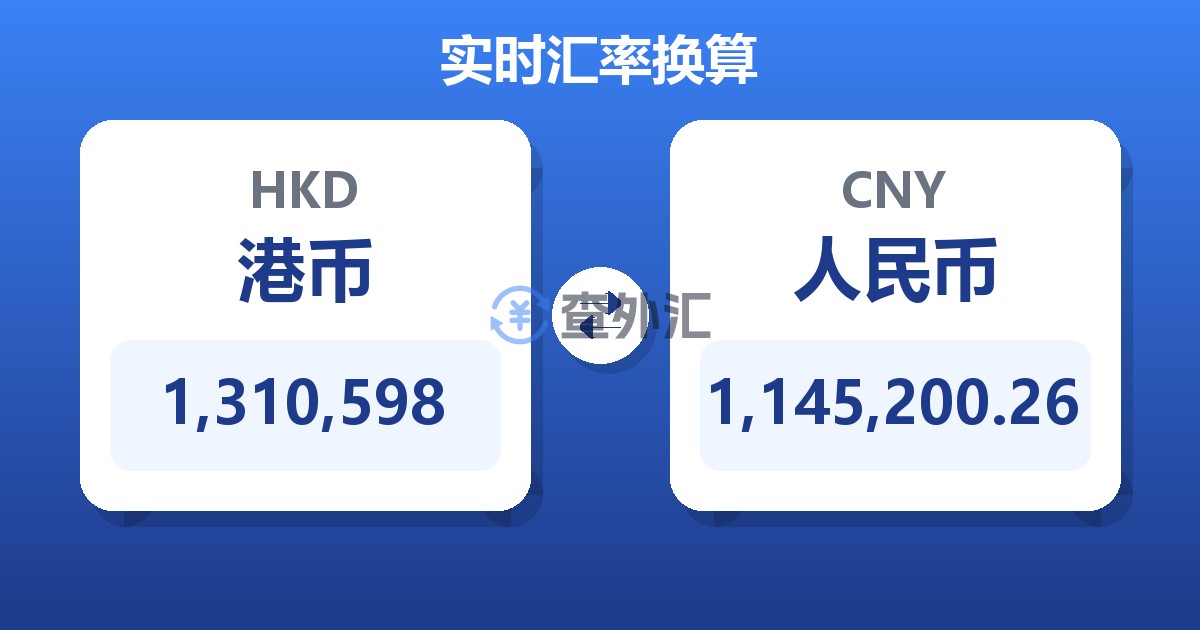 1,310,598港币兑人民币