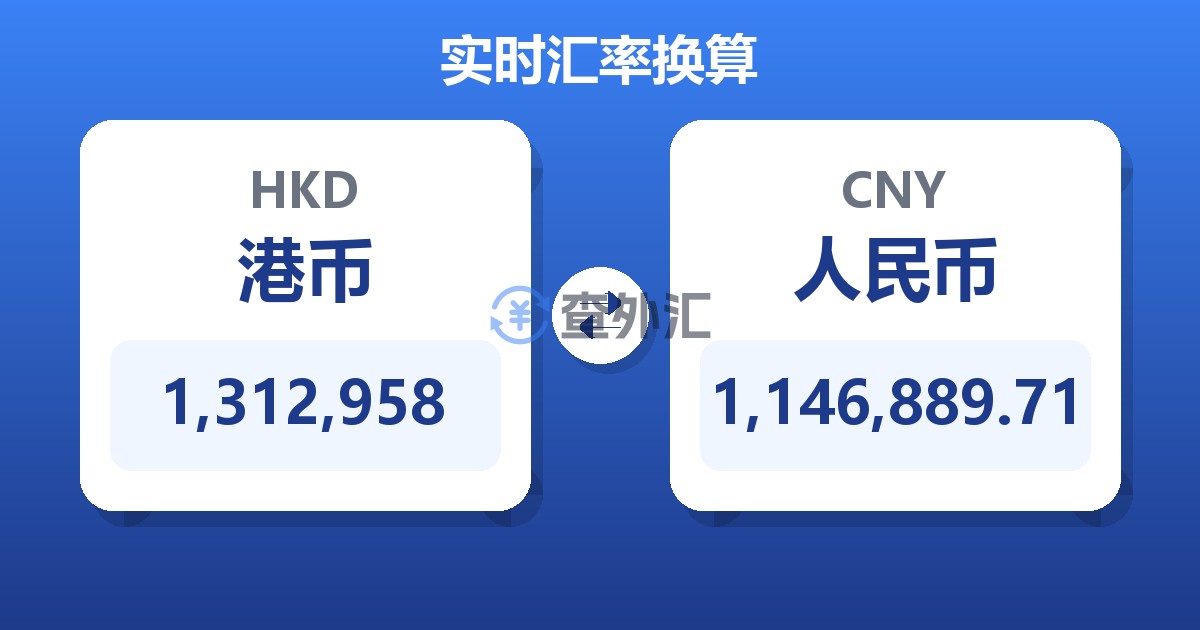 1,312,958港币兑人民币