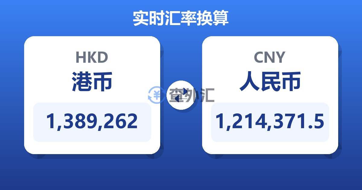 1,389,262港币兑人民币