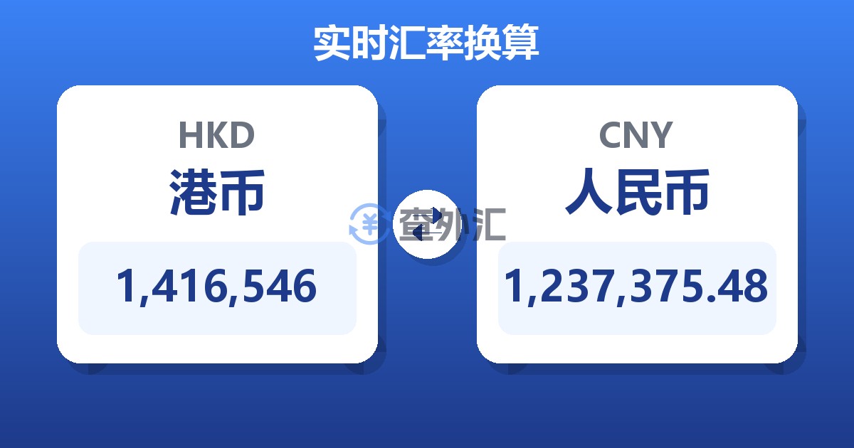 1,416,546港币兑人民币
