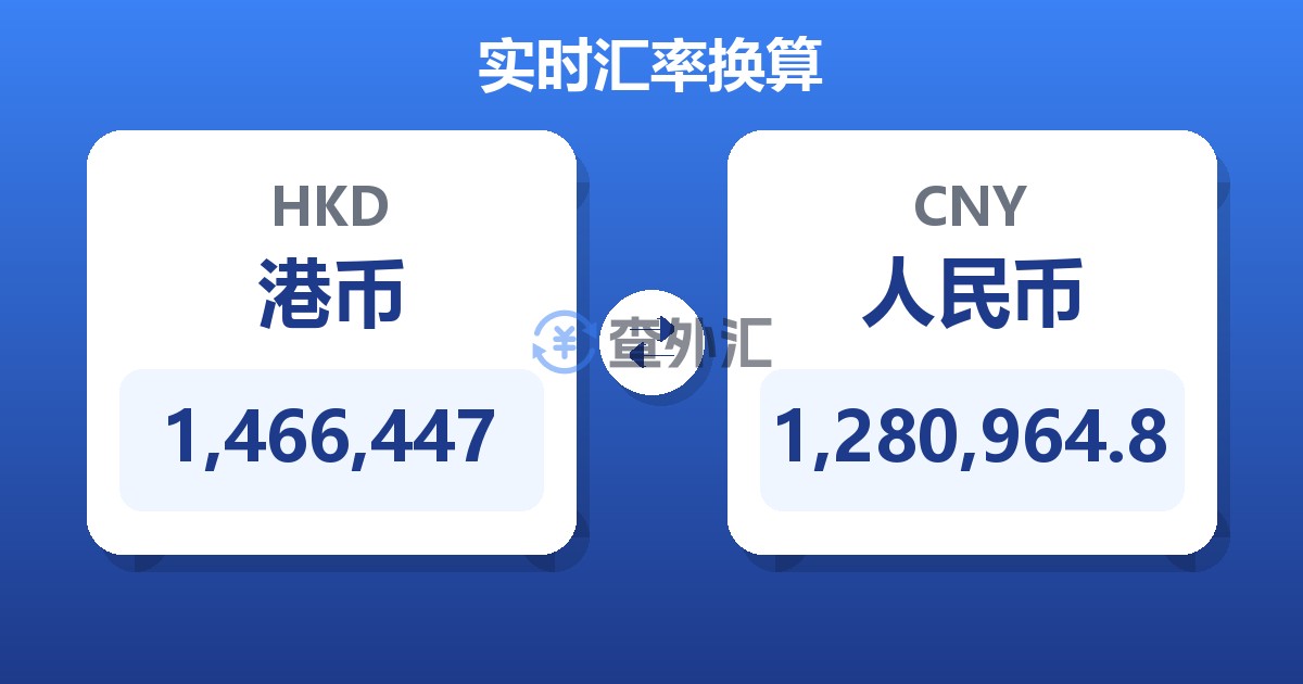 1,466,447港币兑人民币
