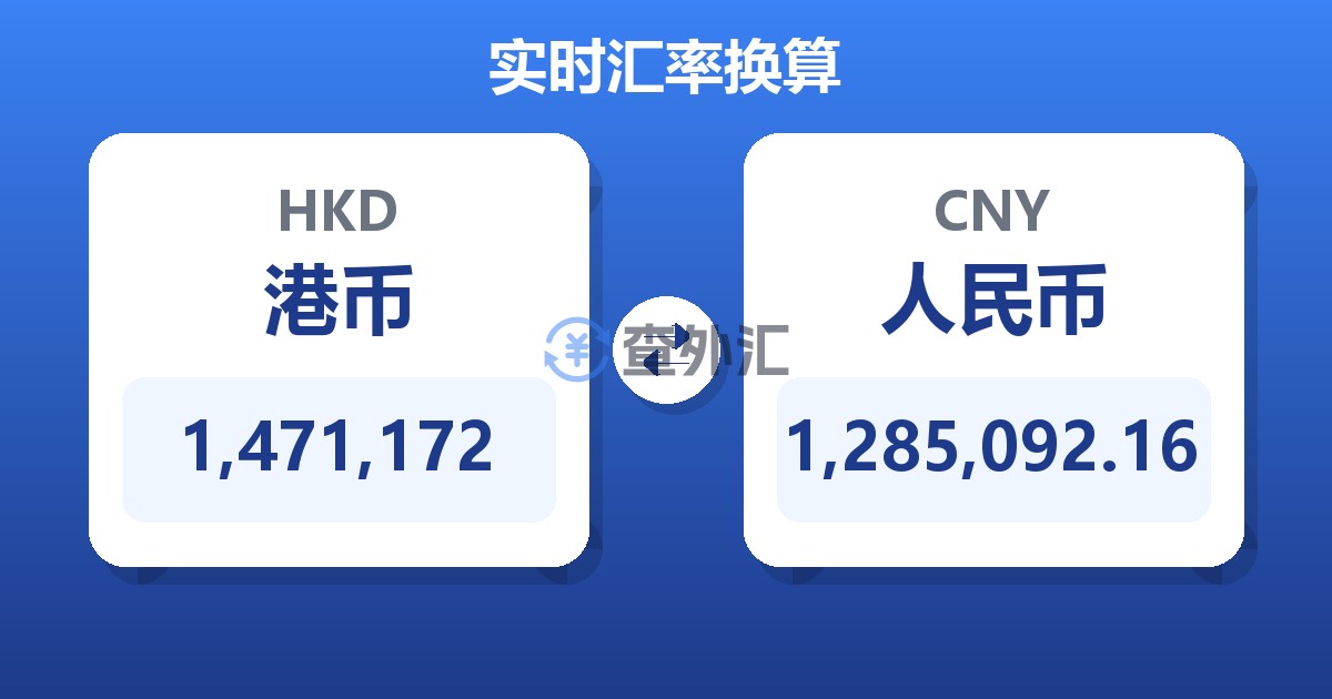 1,471,172港币兑人民币