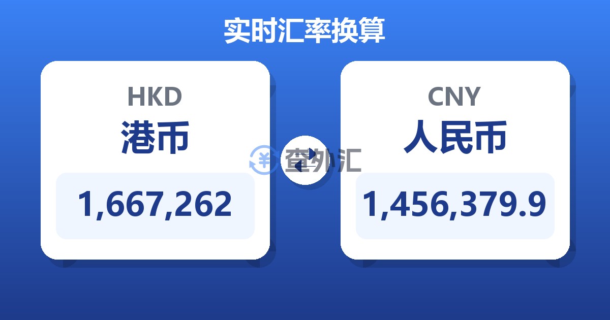 1,667,262港币兑人民币