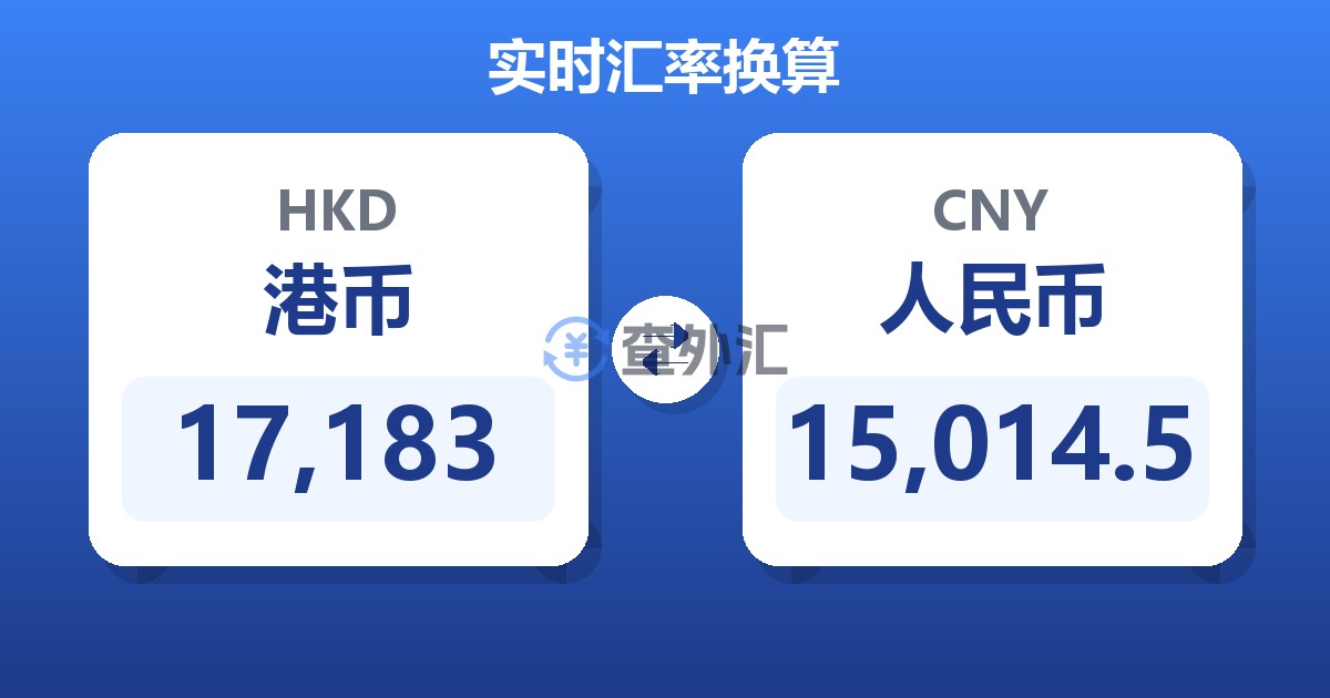 17,183港币兑人民币