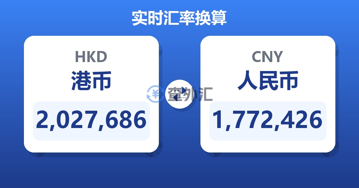 2,027,686港币兑人民币