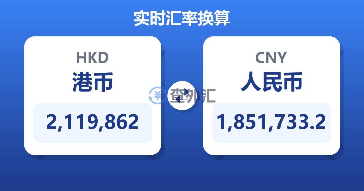 2,119,862港币兑人民币