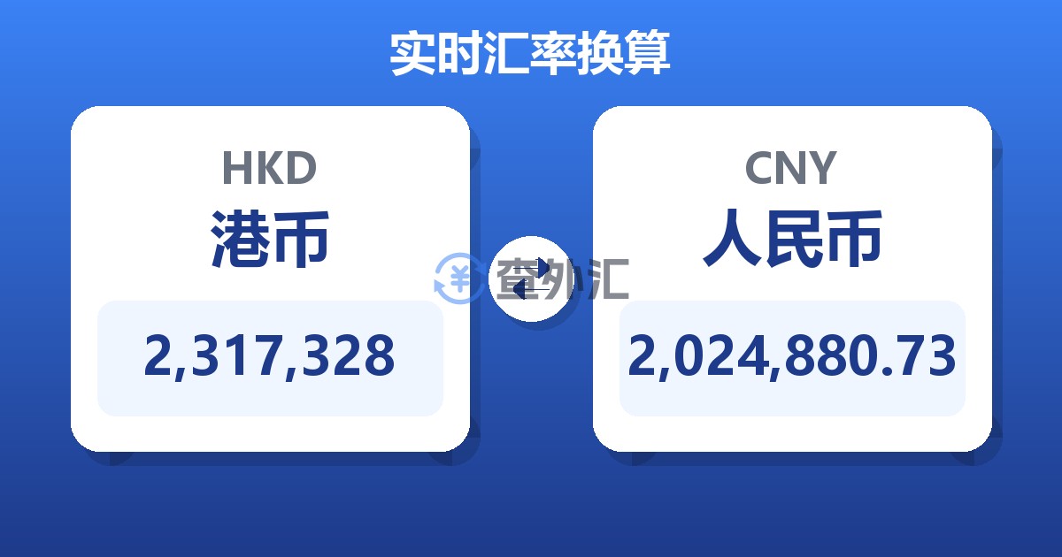 2,317,328港币兑人民币