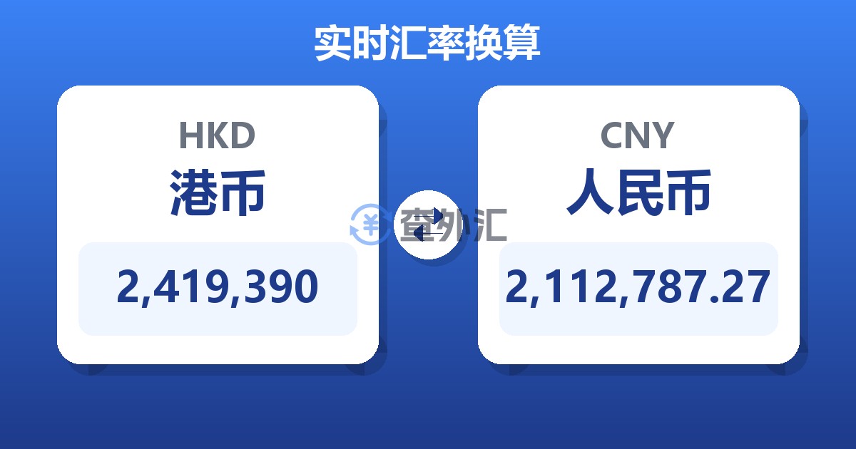 2,419,390港币兑人民币