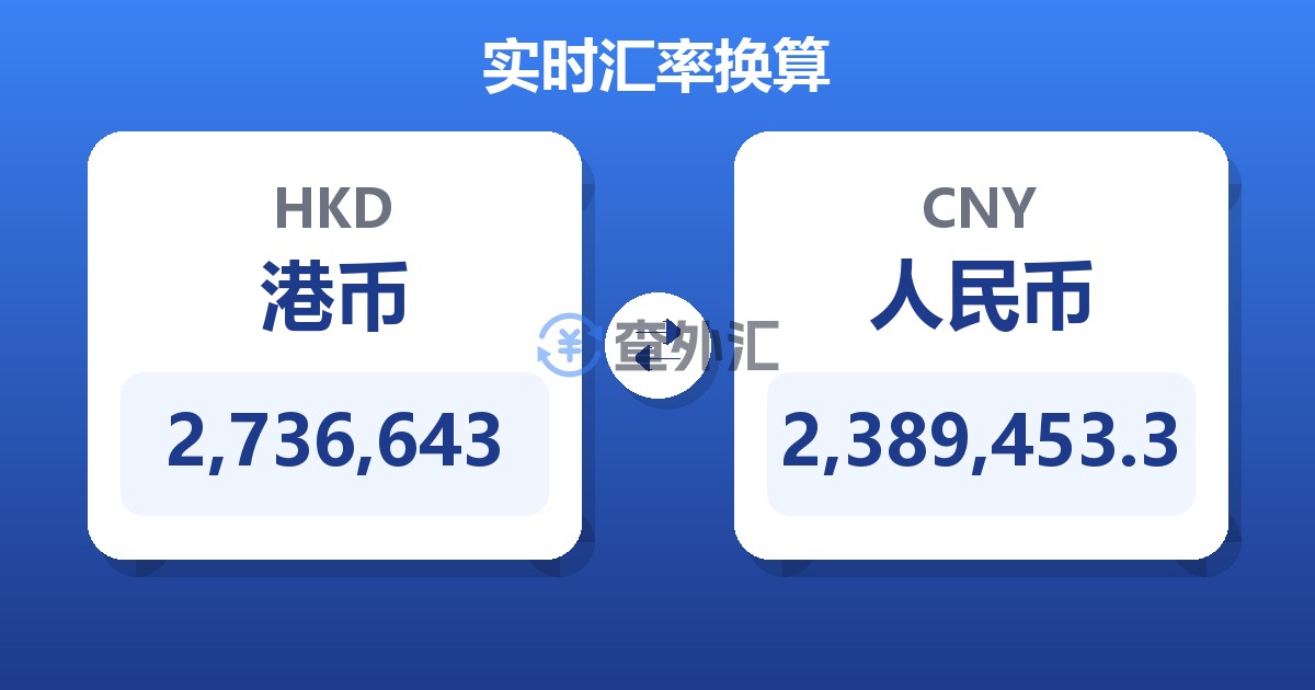 2,736,643港币兑人民币