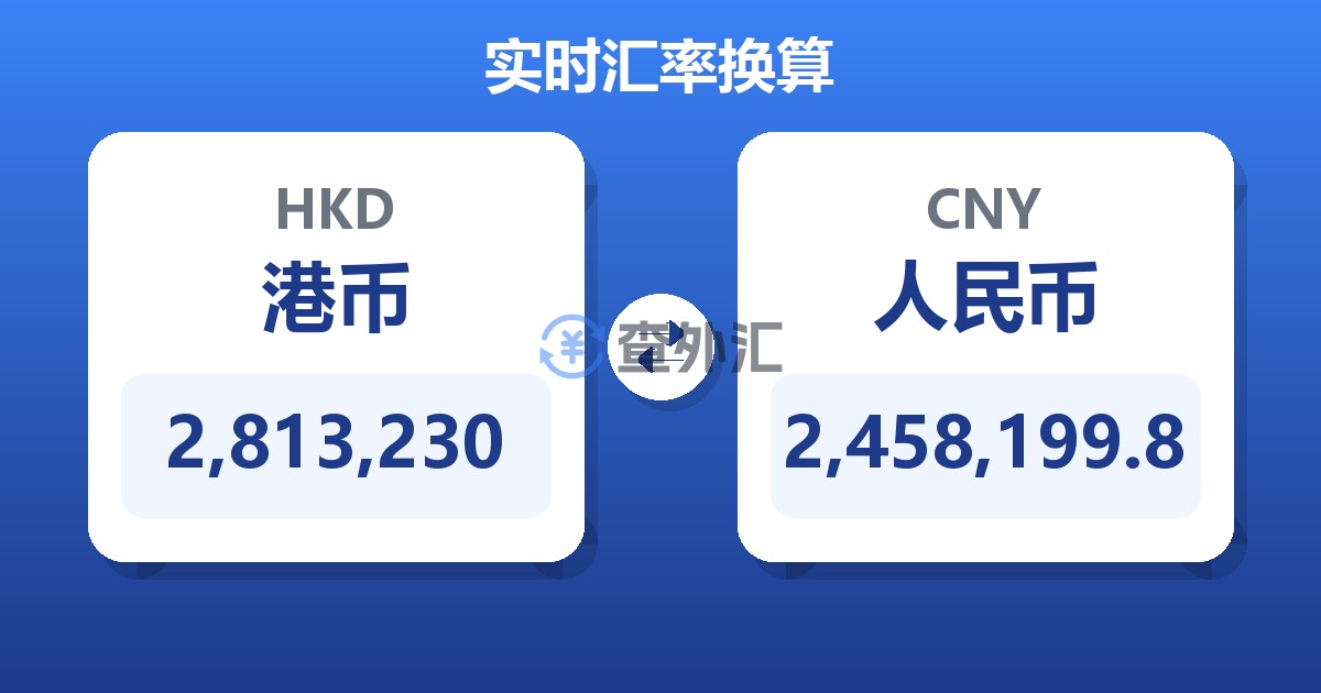 2,813,230港币兑人民币