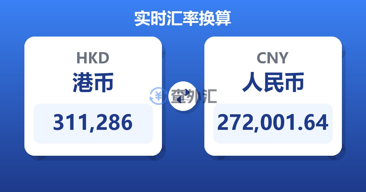311,286港币兑人民币