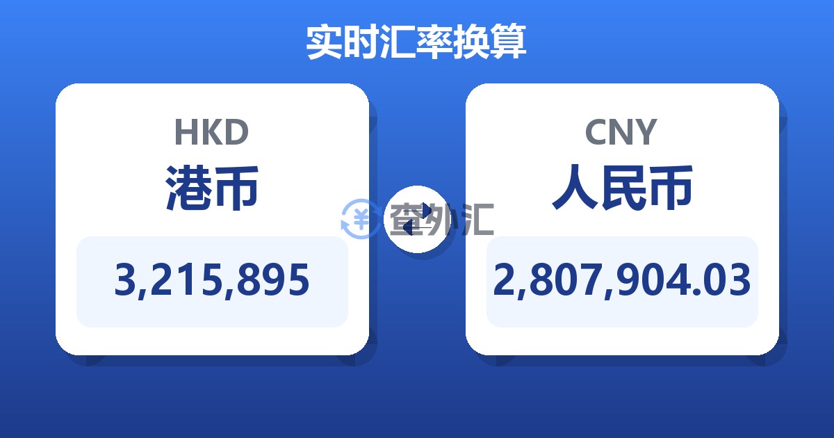 3,215,895港币兑人民币