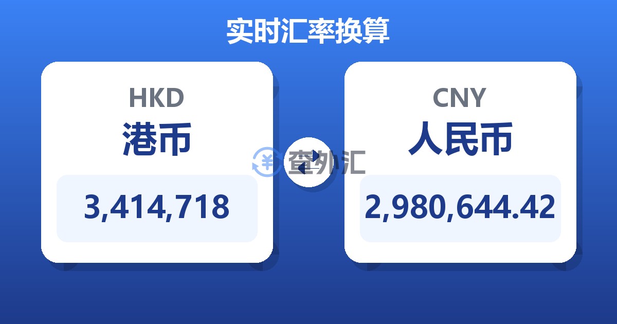 3,414,718港币兑人民币
