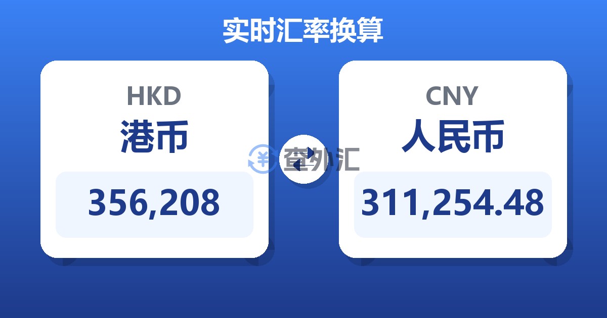 356,208港币兑人民币