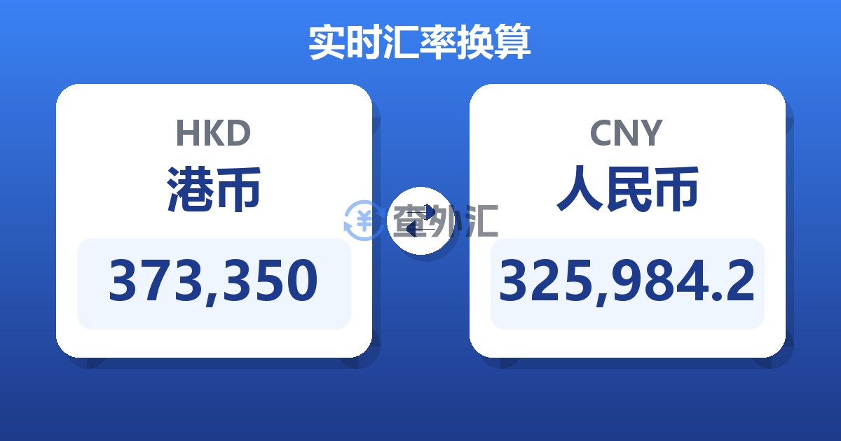 373,350港币兑人民币
