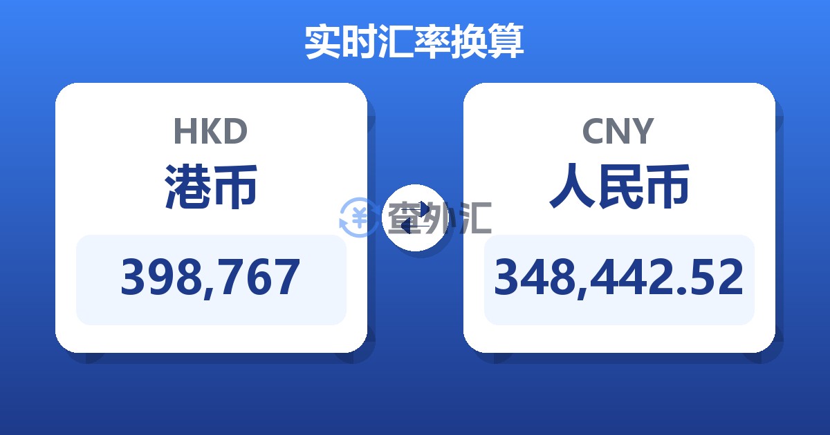 398,767港币兑人民币