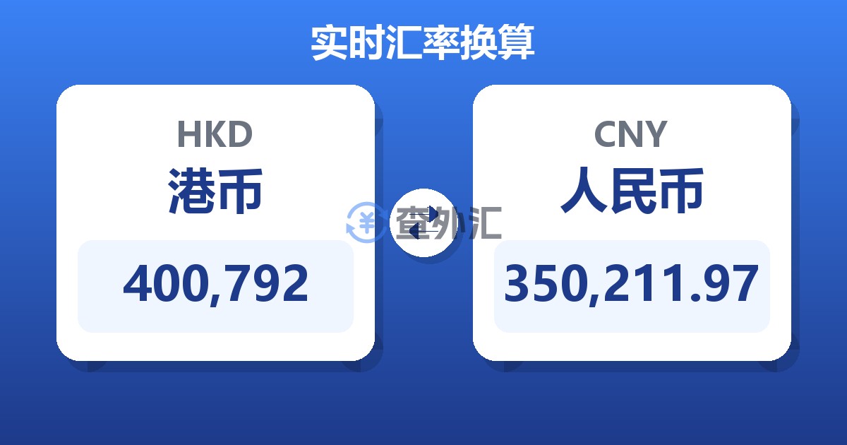 400,792港币兑人民币