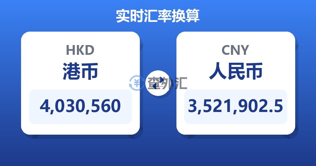 4,030,560港币兑人民币