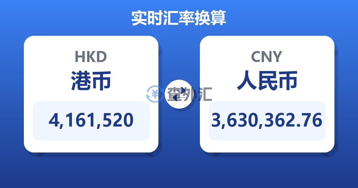 4,161,520港币兑人民币