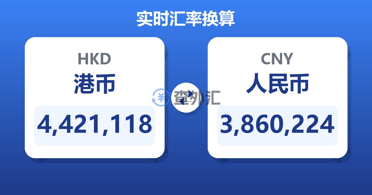 4,421,118港币兑人民币