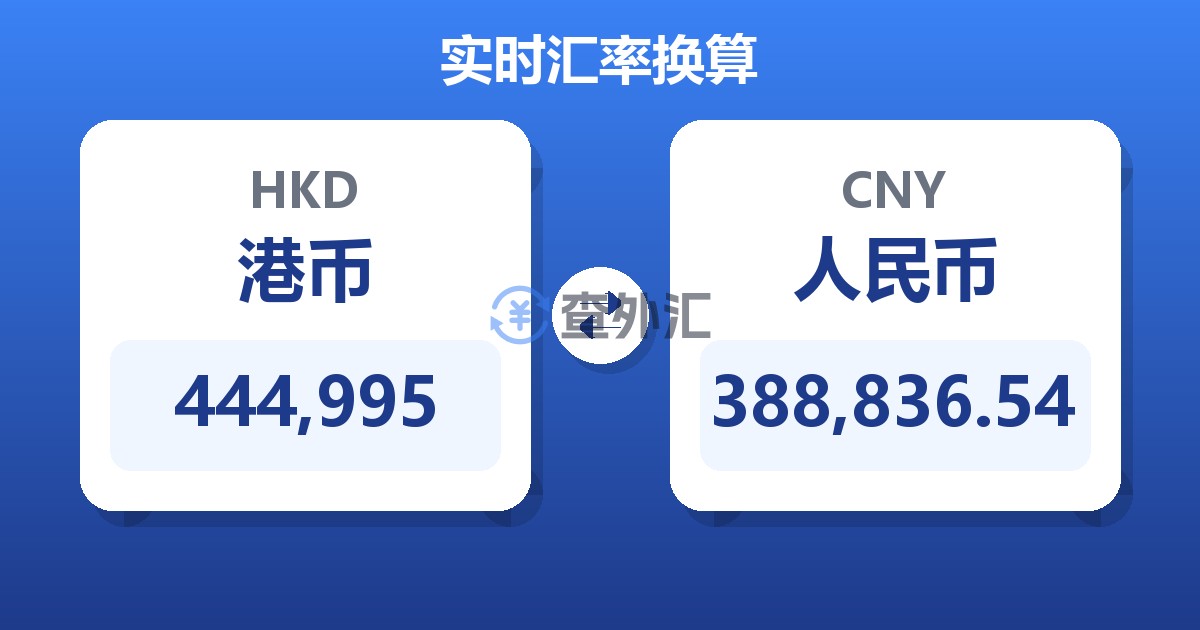 444,995港币兑人民币