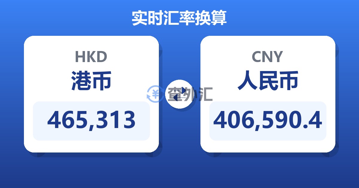 465,313港币兑人民币