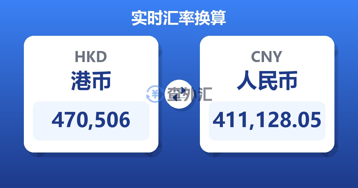 470,506港币兑人民币