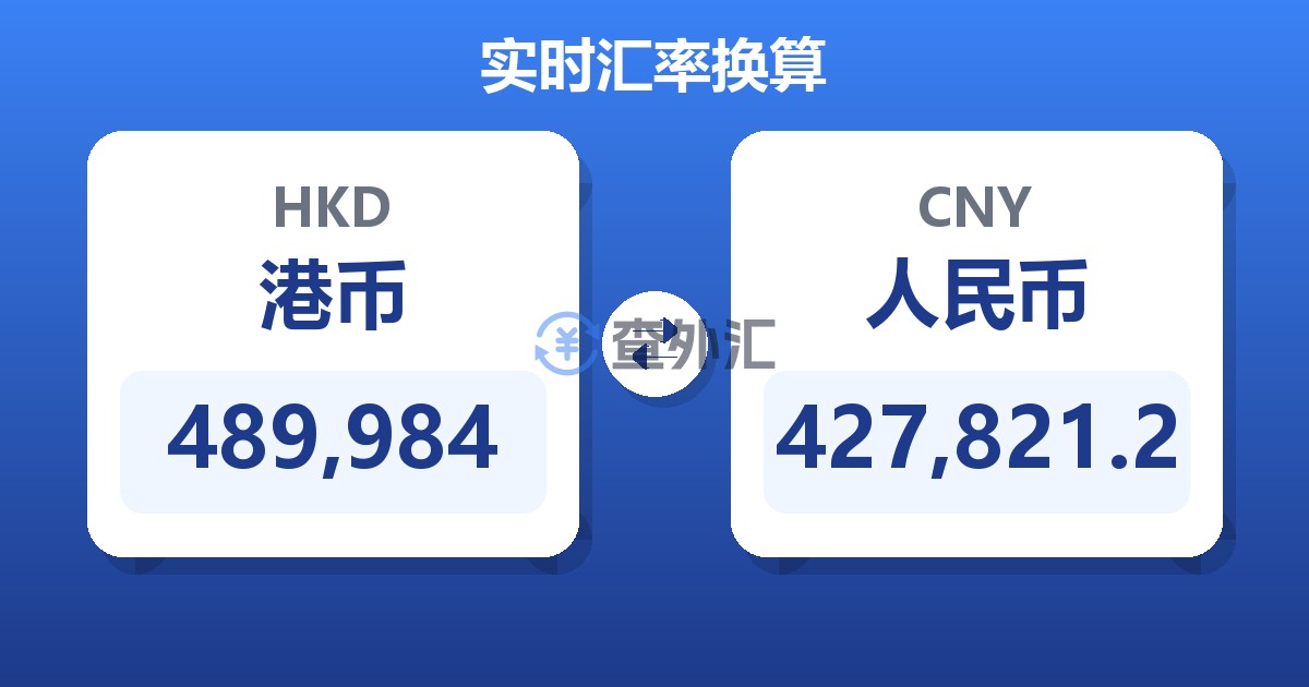 489,984港币兑人民币