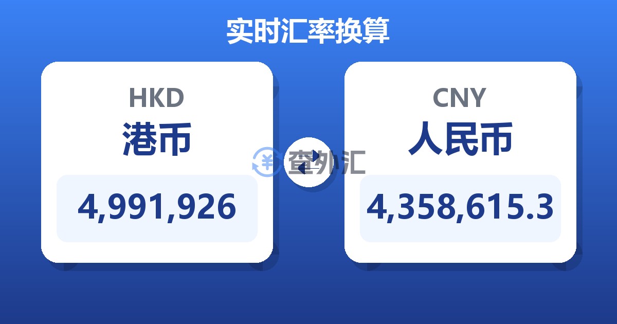 4,991,926港币兑人民币