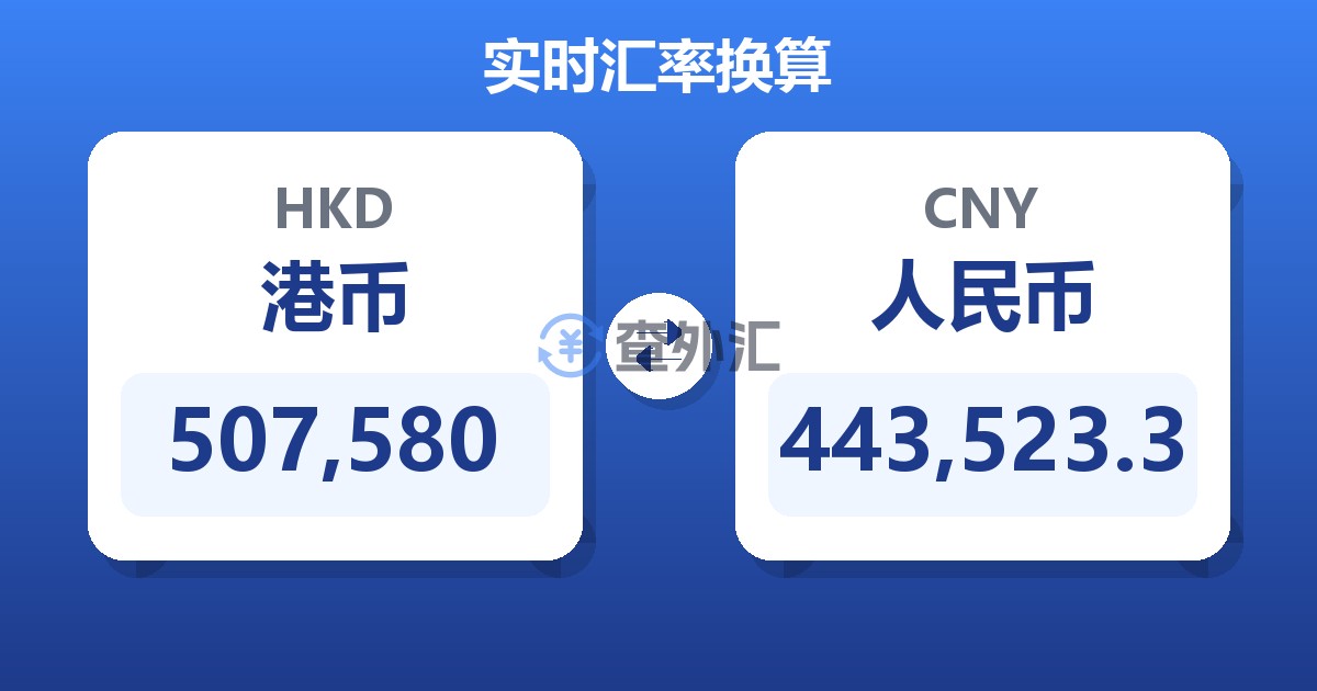 507,580港币兑人民币