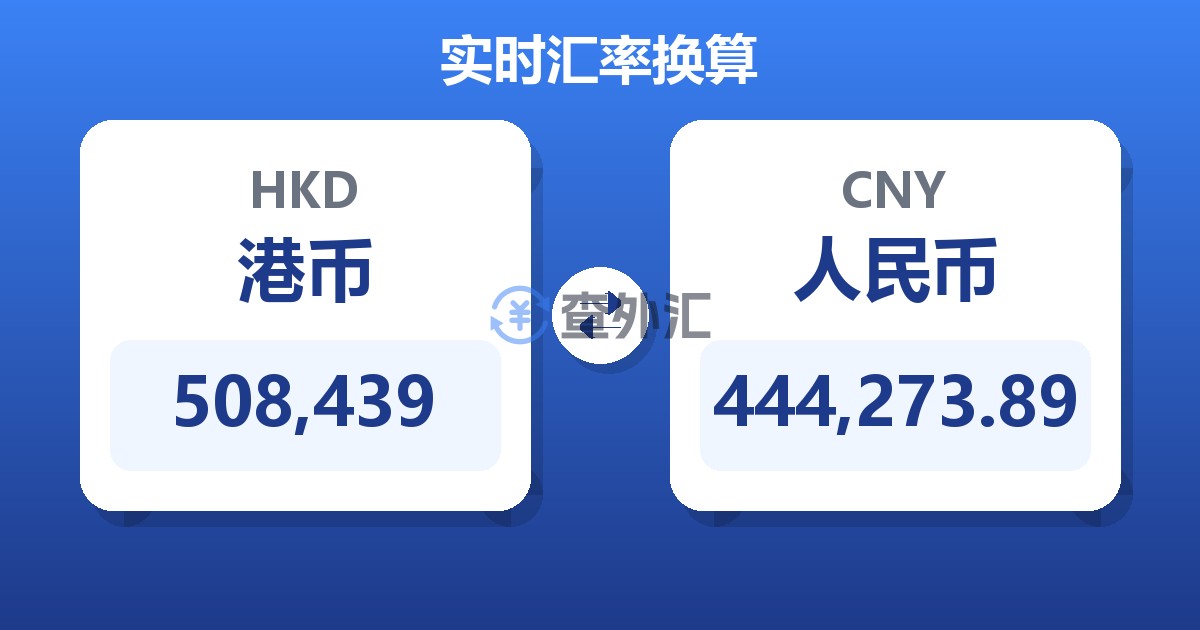 508,439港币兑人民币