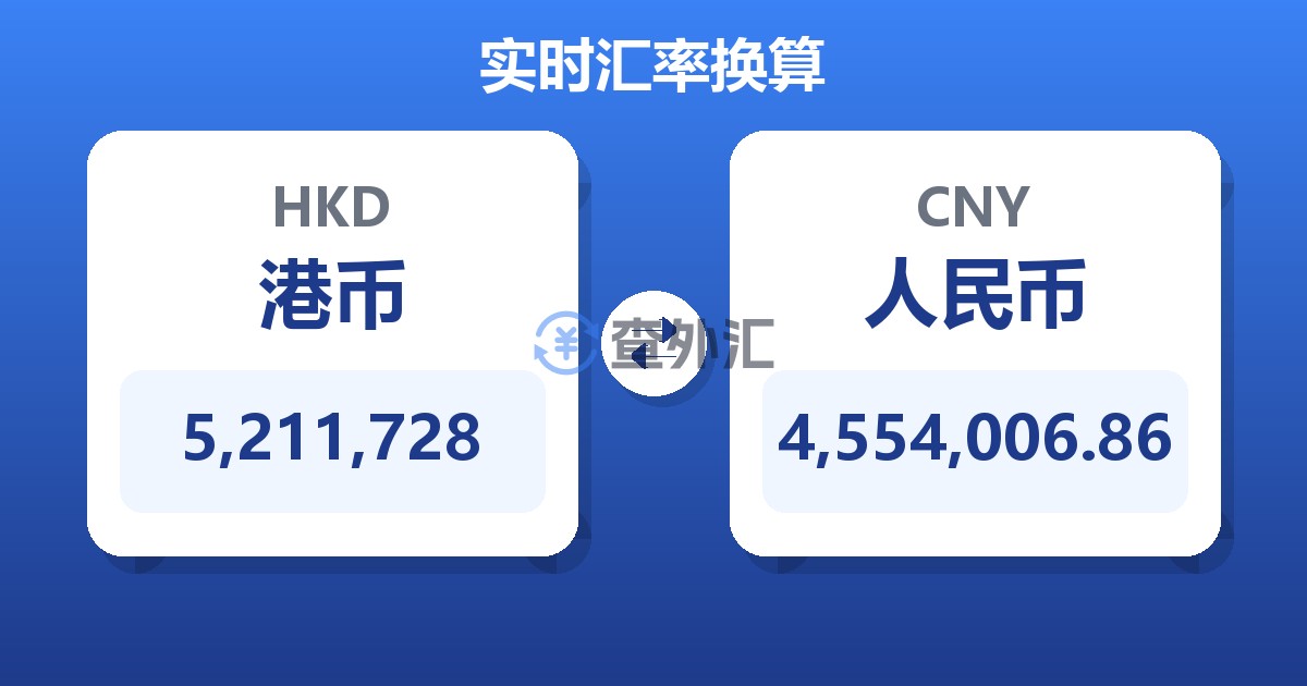 5,211,728港币兑人民币