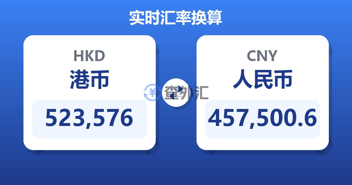 523,576港币兑人民币