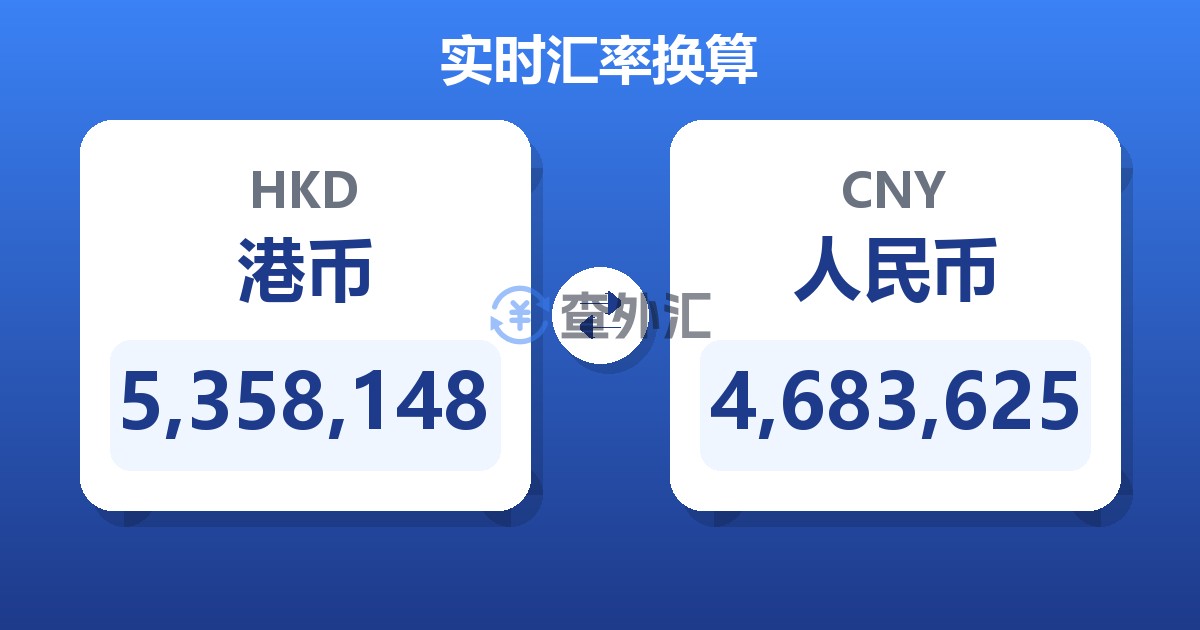 5,358,148港币兑人民币