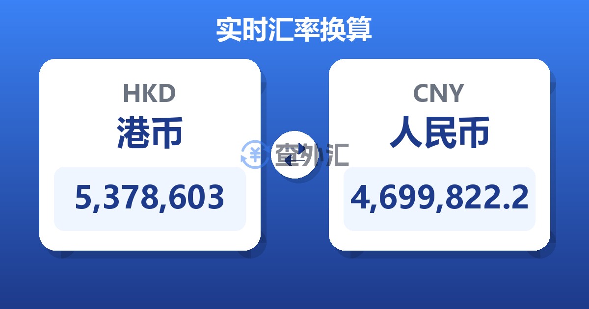 5,378,603港币兑人民币