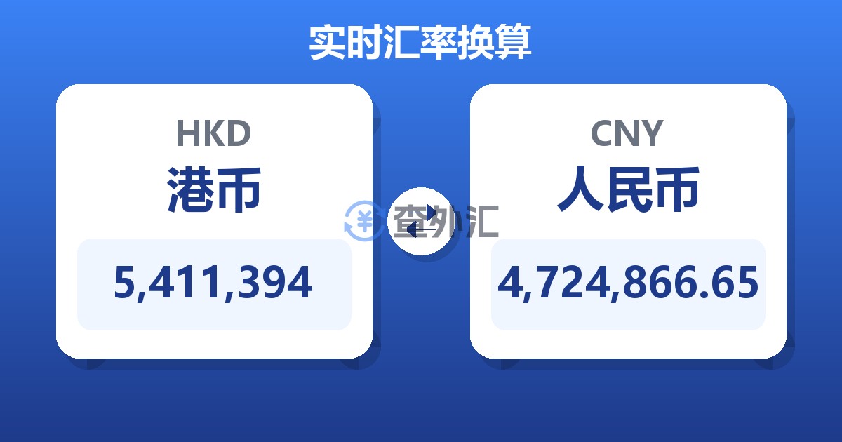 5,411,394港币兑人民币