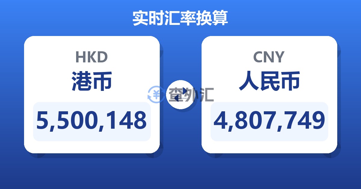 5,500,148港币兑人民币