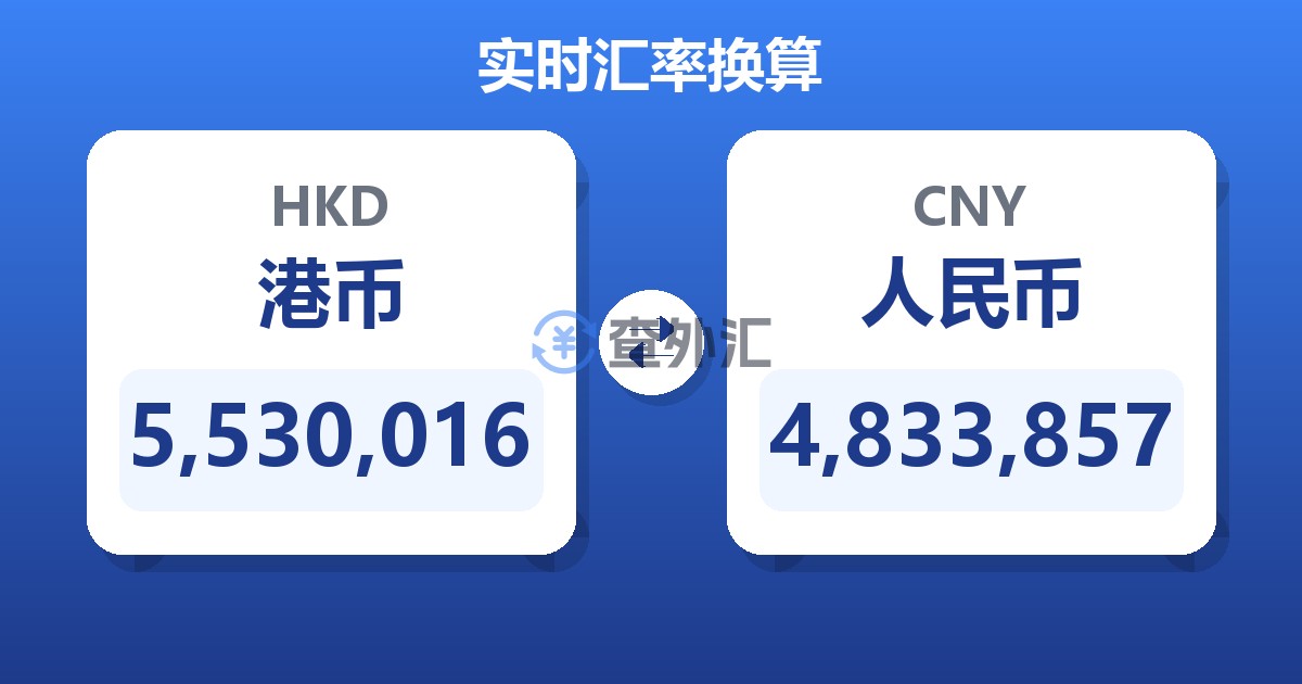 5,530,016港币兑人民币