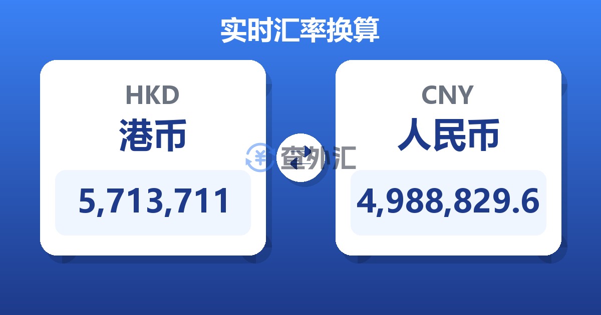 5,713,711港币兑人民币