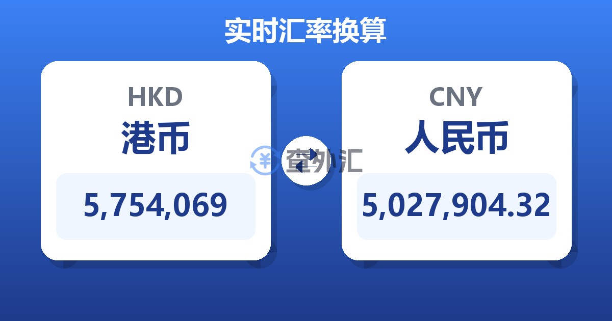 5,754,069港币兑人民币