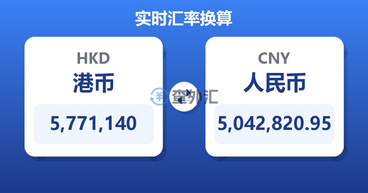 5,771,140港币兑人民币