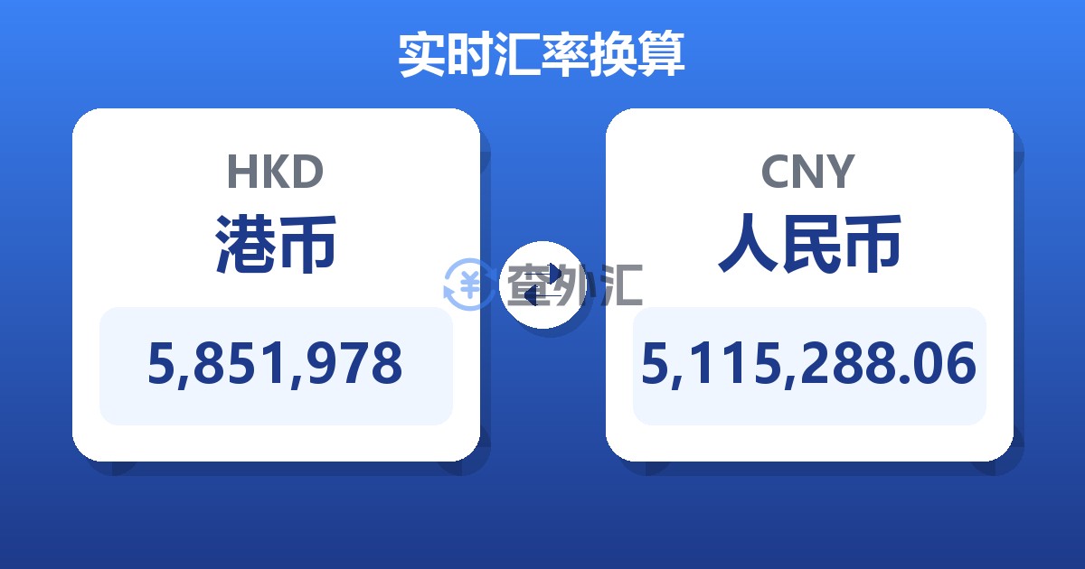 5,851,978港币兑人民币