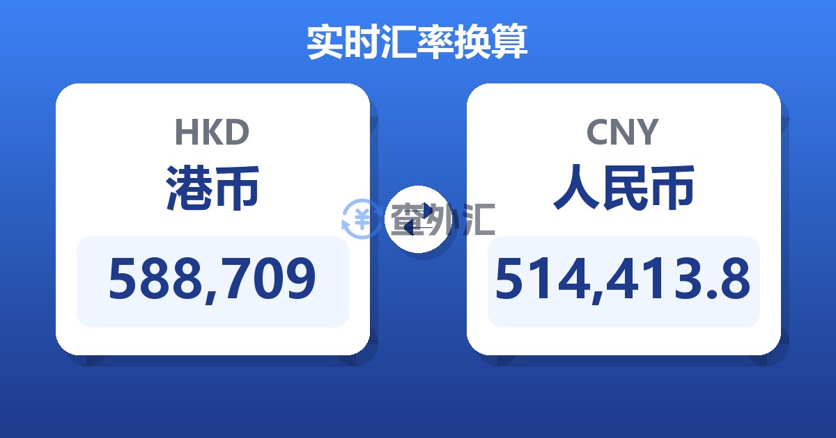 588,709港币兑人民币