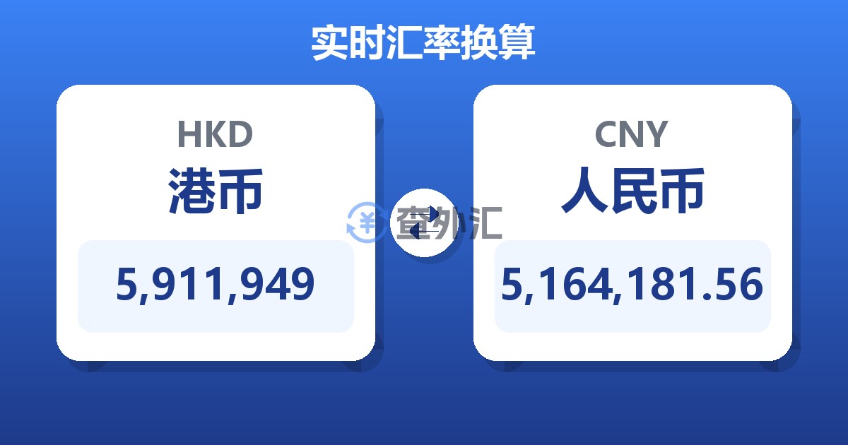 5,911,949港币兑人民币