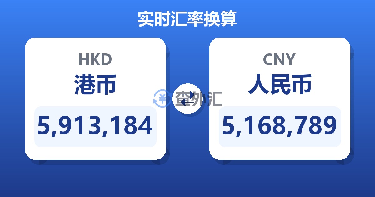 5,913,184港币兑人民币