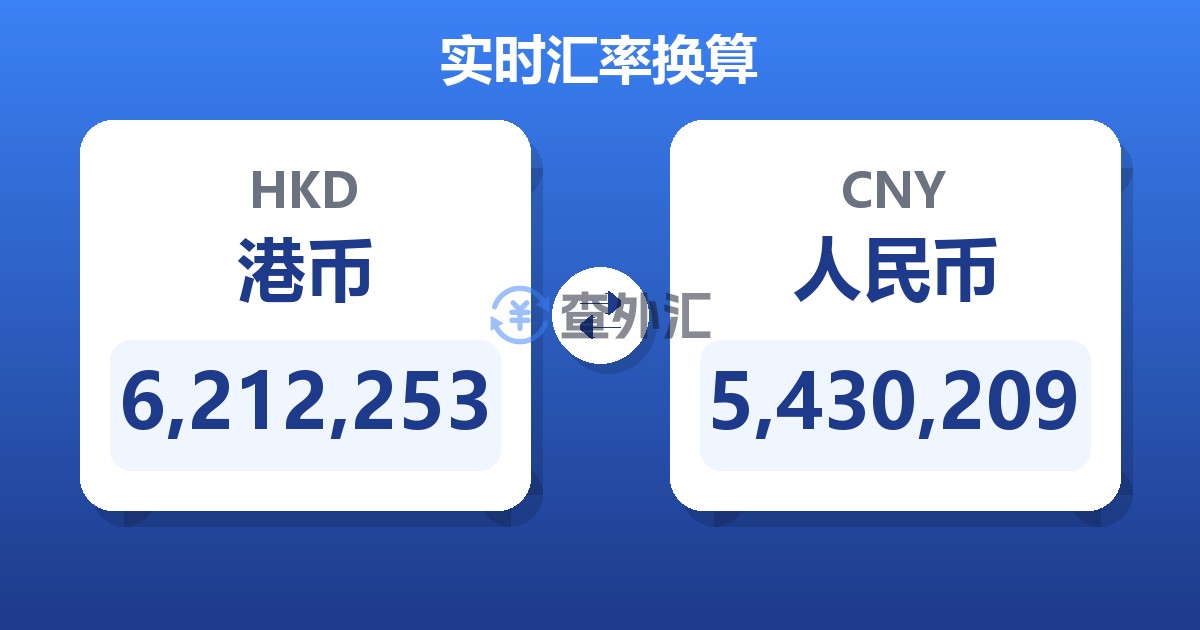 6,212,253港币兑人民币