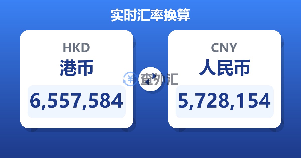 6,557,584港币兑人民币